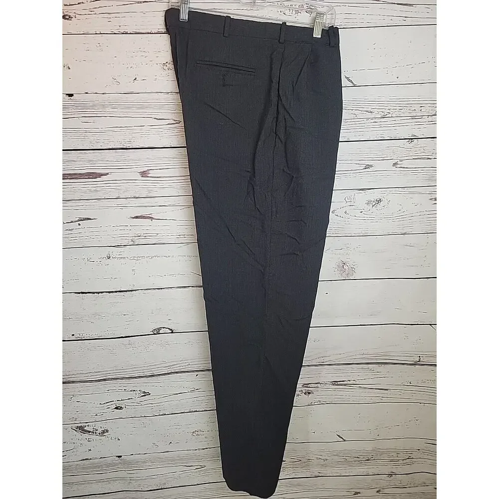 Lands' End Black Straight Leg Wool Career Casual‎ Dress Pants Mens Size 34 Long